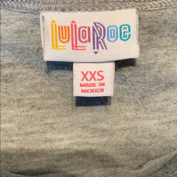 LuLaRoe Randy Gray Floral Print 3/4 Sleeve Tunic - Picture 14 of 15